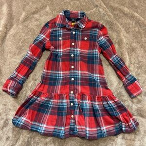 Polo by Ralph Lauren Red and Blue Plaid Kids Dress 4T